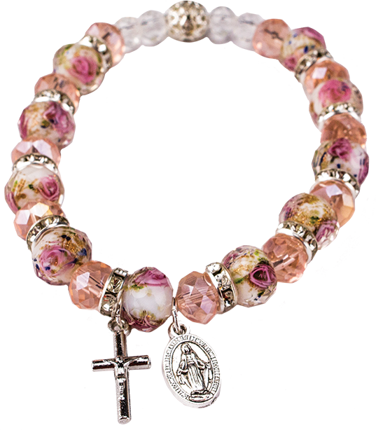 Pulsera con cuentas de rosas
