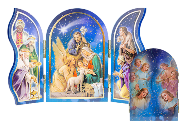 Wooden Nativity Triptych