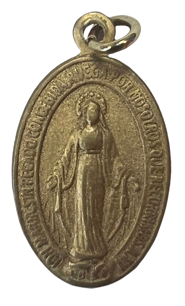 (Artículo en español) Medalla Milagrosa simple color bronce