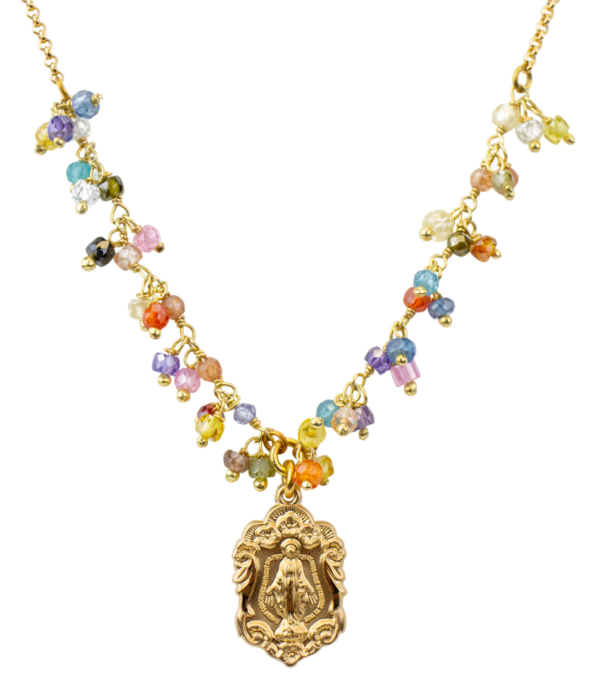 Decorative Gold Miraculous Medal and Chain