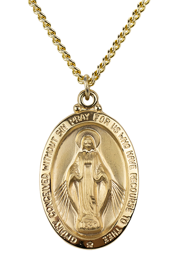 Medalla Milagrosa en plata bañada en oro