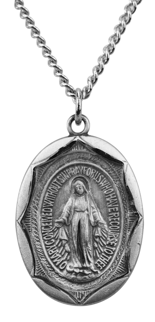 Medalla y Cadena Milagrosas Festoneadas