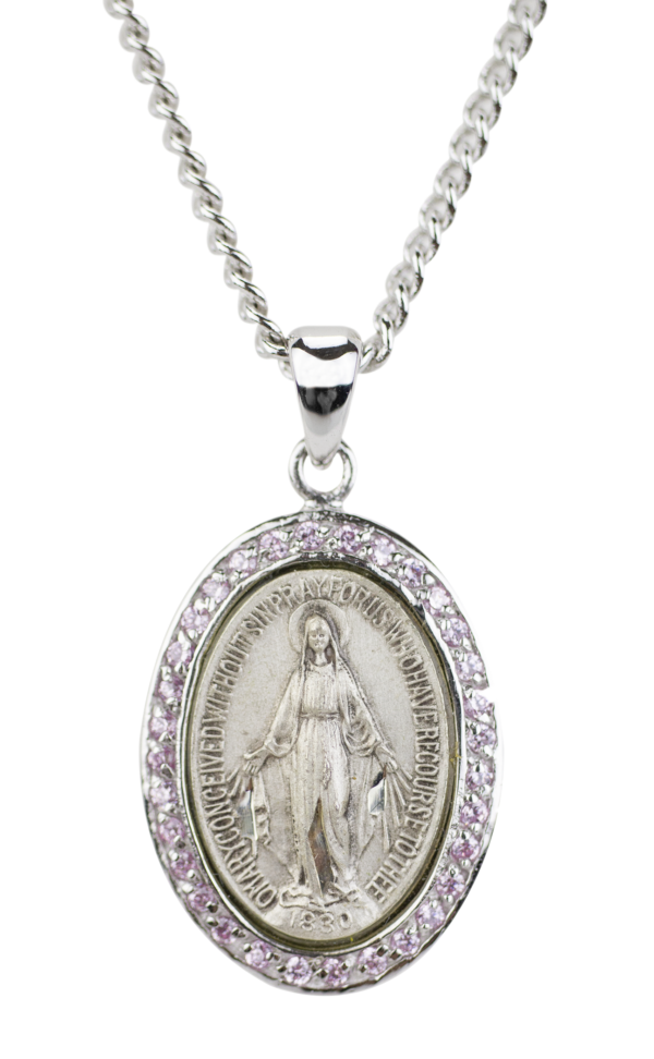 Medalla Milagrosa con piedras de circonio