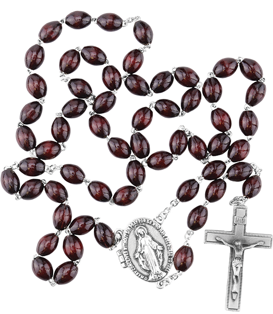 Brown Wood Bead Rosary