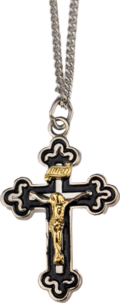 Two-Tone Crucifix and Chain