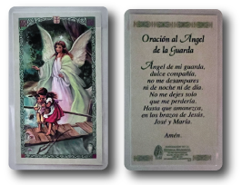 Tarjeta laminada del Ángel de la Guarda