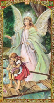 Tarjeta de oración del Ángel de la Guarda.