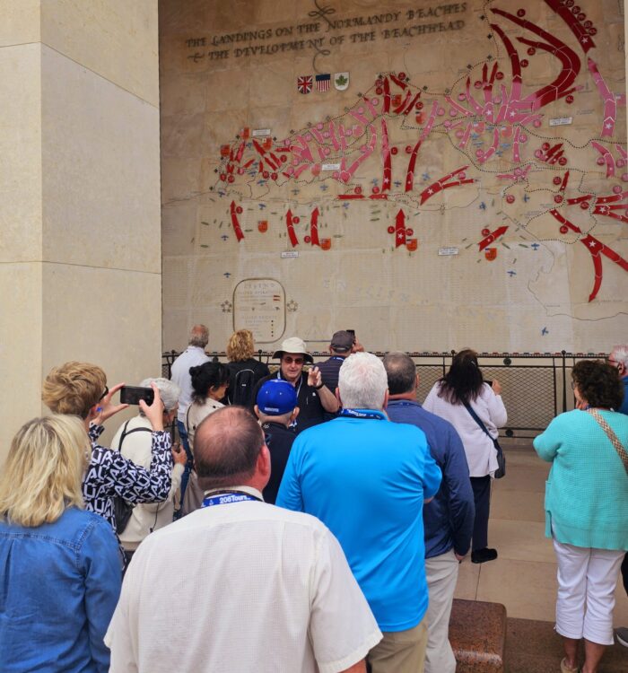 Fr. Kevin talks at Normandy Cemetery