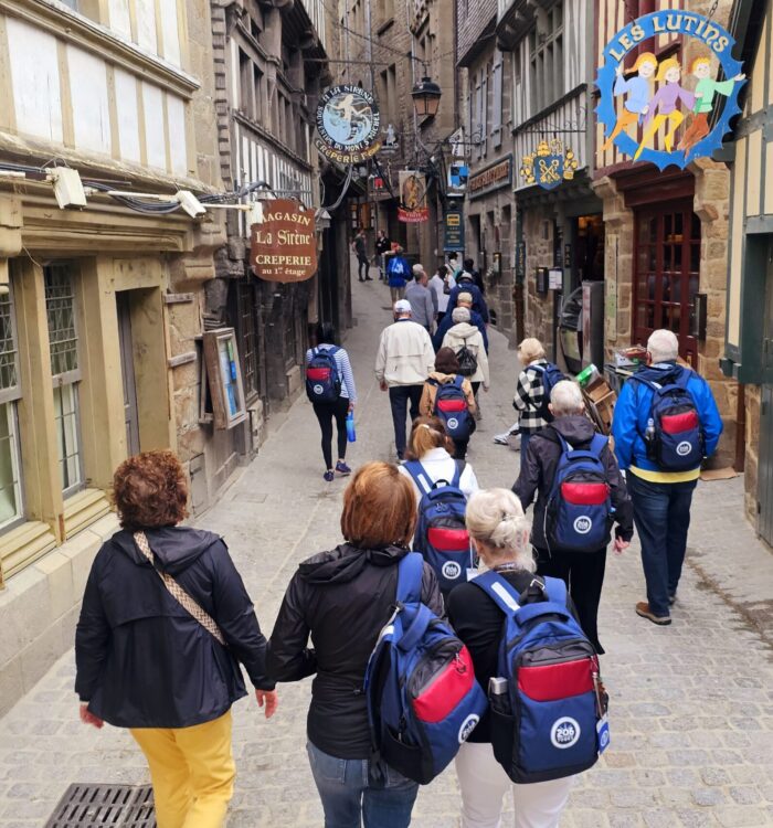 Long walk to Mont St. Michel