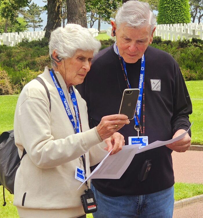 Pilgrims visiting Normandy Cemetery